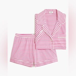 Jcrew pink/white stripe pajama set, size L